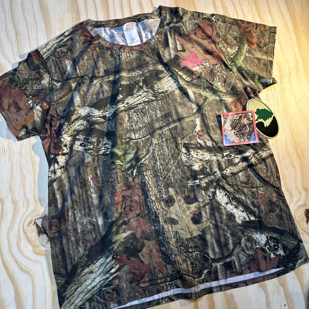 Mossy Oak Ladies 2XL Camo Short Sleeve Tee Break-Up Infinity Pink Logo NWT